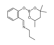 Propyl-[1-[2-(4,4,6-trimethyl-[1,3,2]dioxaborinan-2-yloxy)-phenyl]-meth-(Z)-ylidene]-amine Structure