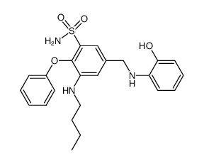 3-Butylamino-5-[(2-hydroxy-phenylamino)-methyl]-2-phenoxy-benzenesulfonamide结构式