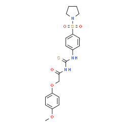 2-(4-methoxyphenoxy)-N-({[4-(1-pyrrolidinylsulfonyl)phenyl]amino}carbonothioyl)acetamide Structure