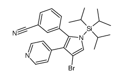 4-bromo-2-(3-cyanophenyl)-3-(pyridin-4-yl)-1-triisopropylsilyl-1H-pyrrole Structure