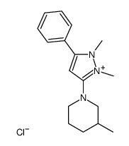 1,2-dimethyl-3-(3-methylpiperidino)-5-phenylpyrazolium chloride结构式