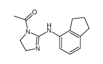 1-acetyl-N-(2,3-dihydro-1H-inden-4-yl)-4,5-dihydro-1H-imidazol-2-amine structure