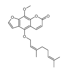 4-[(2E)-3,7-dimethylocta-2,6-dienoxy]-9-methoxyfuro[3,2-g]chromen-7-one结构式