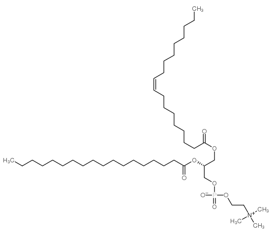 1-oleoyl-2-stearoyl-sn-glycero-3-phosphocholine structure