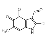 1H-Indole-3-carboxaldehyde,2-chloro-4,5-dihydro-6-methyl-4,5-dioxo- structure