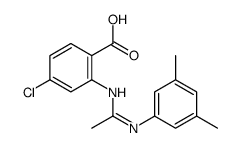 4-chloro-2-[1-[(3,5-dimethylphenyl)amino]ethylideneamino]benzoic acid Structure