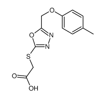 2-[[5-[(4-methylphenoxy)methyl]-1,3,4-oxadiazol-2-yl]sulfanyl]acetic acid结构式