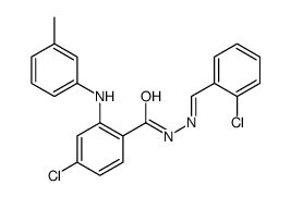 4-chloro-N-[(E)-(2-chlorophenyl)methylideneamino]-2-(3-methylanilino)benzamide Structure