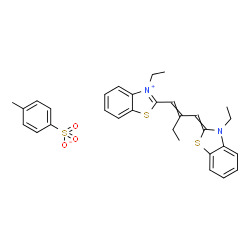 3-ethyl-2-[2-[(3-ethyl-3H-benzothiazol-2-ylidene)methyl]but-1-enyl]benzothiazolium p-toluenesulphonate structure