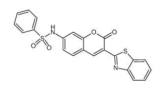 3-(2-benzothiazolyl)-7-(N-phenylsulfonyl)aminocoumarin结构式