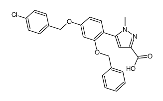 5-(4-(4-chlorobenzyloxy)-2-(benzyloxy)phenyl)-1-methyl-1H-pyrazole-3-carboxylic acid Structure