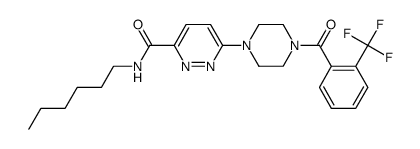 6-[4-(2-trifluoromethylbenzoyl)piperazin-1-yl]pyridazine-3-carboxylic acid hexylamide Structure