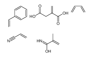 buta-1,3-diene,2-methylidenebutanedioic acid,2-methylprop-2-enamide,prop-2-enenitrile,styrene结构式