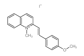 Quinolinium, 2-[2-(4-methoxyphenyl)ethenyl]-1-methyl-, iodide structure
