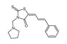 4-Thiazolidinone, 5-(3-phenyl-2-propenylidene)-3-(1-pyrrolidinylmethyl )-2-thioxo-结构式