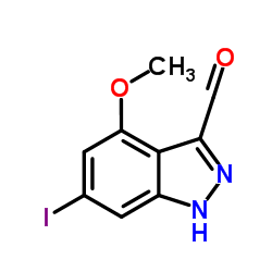6-Iodo-4-methoxy-1H-indazole-3-carbaldehyde结构式