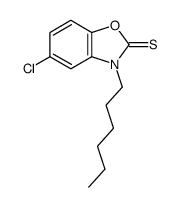 5-chloro-3-hexyl-1,3-benzoxazole-2-thione结构式