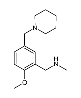 (2-Methoxy-5-piperidin-1-ylmethyl-benzyl)-methyl-amine结构式