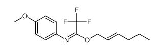 2,2,2-trifluoro-N-(4-methoxyphenyl)acetimidic acid hex-2-enyl ester结构式