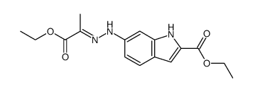 6-{N'-[1-Ethoxycarbonyl-eth-(Z)-ylidene]-hydrazino}-1H-indole-2-carboxylic acid ethyl ester结构式