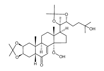 2β,3β:20,22-bis[(dimethylmethylene)dioxy]-25-hydroxy-(20R,22R)-14α-hydroperoxy-5β-cholest-7-en-6-one结构式