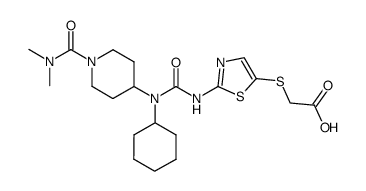 {2-[3-cyclohexyl-3-(1-dimethylcarbamoylpiperidin-4-yl)ureido]thiazol-5-ylsulfanyl}acetic acid Structure