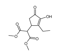 2-(2-Ethyl-3-hydroxy-4-oxo-cyclopent-2-enyl)-malonic acid dimethyl ester结构式