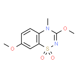 3,7-Dimethoxy-4-methyl-4H-1,2,4-benzothiadiazin-1,1-dioxide结构式