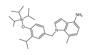 1-(3-isopropyl-4-triisopropylsilanyloxybenzyl)-7-methyl-1H-indol-4-ylamine结构式