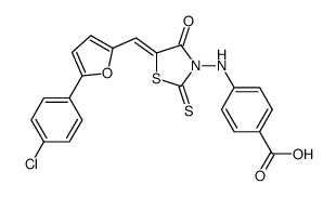 4-{5-[5-(4-chlorophenyl)furan-2-ylmethylene]-4-oxo-2-thioxothiazolidin-3-ylamino}benzoic acid Structure