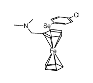 1-{(dimethylamino)methyl}-2-{(4-chlorophenyl)seleno}ferrocene结构式