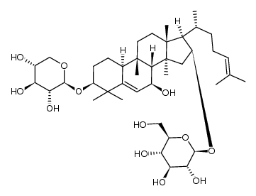 [3β-(β-D-Xylopyranosyloxy)-7β-hydroxycucurbita-5,24-dien-16β-yl]β-D-glucopyranoside结构式