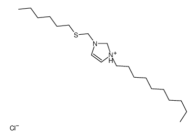 1-decyl-3-(hexylsulfanylmethyl)-1,2-dihydroimidazol-1-ium,chloride结构式