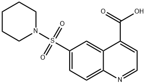 6-(Piperidine-1-sulfonyl)-quinoline-4-carboxylic acid结构式