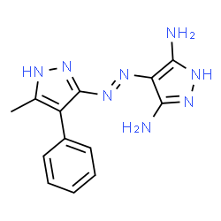 4-[(E)-(3-Methyl-4-phenyl-1H-pyrazol-5-yl)diazenyl]-1H-pyrazole-3,5-diamine结构式