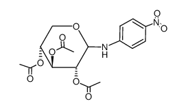 Acetic acid (3R,4S,5R)-4,5-diacetoxy-2-(4-nitro-phenylamino)-tetrahydro-pyran-3-yl ester结构式
