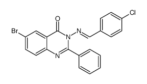 6-bromo-2-phenyl-3-(4-chlorobenzylideneamino)quinazolin-4(3H)-one结构式