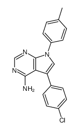 5-(4-Chloro-phenyl)-7-p-tolyl-7H-pyrrolo[2,3-d]pyrimidin-4-ylamine结构式