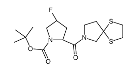 tert-butyl (2S,4S)-2-(1,4-dithia-7-azaspiro[4.4]nonane-7-carbonyl)-4-fluoropyrrolidine-1-carboxylate结构式