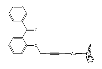 [Au(I)(2-propargyloxybenzophenone(-H))(triphenylphosphine)] Structure