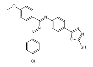 N-(4-chlorophenyl)imino-4-methoxy-N'-[4-(2-sulfanylidene-3H-1,3,4-oxadiazol-5-yl)phenyl]benzenecarboximidamide结构式