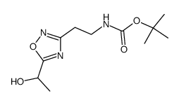 tert-butyl {2-[5-(1-hydroxyethyl)-1,2,4-oxadiazol-3-yl]ethyl}carbamate Structure