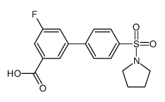 3-fluoro-5-(4-pyrrolidin-1-ylsulfonylphenyl)benzoic acid Structure