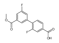 3-fluoro-4-(3-fluoro-5-methoxycarbonylphenyl)benzoic acid Structure