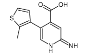 2-amino-5-(2-methylthiophen-3-yl)pyridine-4-carboxylic acid结构式