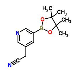 [5-(4,4,5,5-Tetramethyl-1,3,2-dioxaborolan-2-yl)-3-pyridinyl]acetonitrile Structure