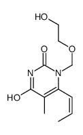 1-(2-hydroxyethoxymethyl)-5-methyl-6-[(Z)-prop-1-enyl]pyrimidine-2,4-dione结构式