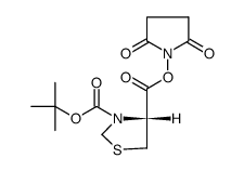 L-(N-Boc-thiazolidine)-4-carboxylic acid N-hydroxysuccinimide ester Structure