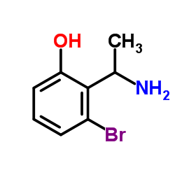 2-(1-Aminoethyl)-3-bromophenol结构式