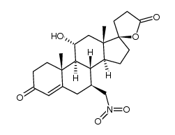 11β,17β-dihydroxy-7β-nitromethyl-pregna-4-en-3-one-21-carboxylic acid, γ-lactone Structure